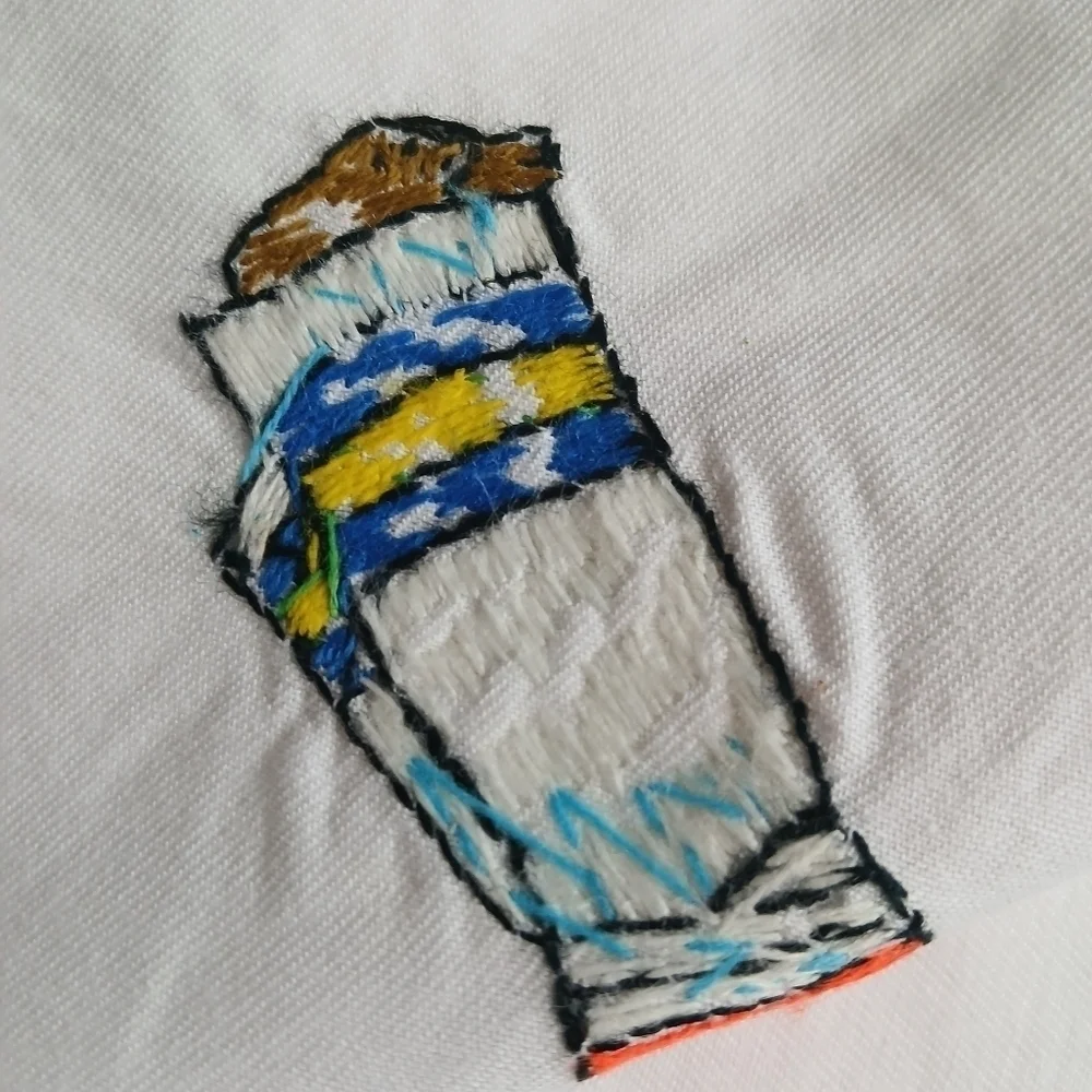 Vintage Handmade Napkin Set of 3 Native Folk Art - Embroidered Cotton Fabric